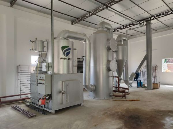smokeless waste Incinerator with wet scrubber gas treatment system